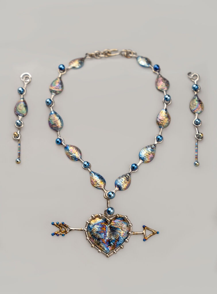 Necklace and earrings set "Heart"